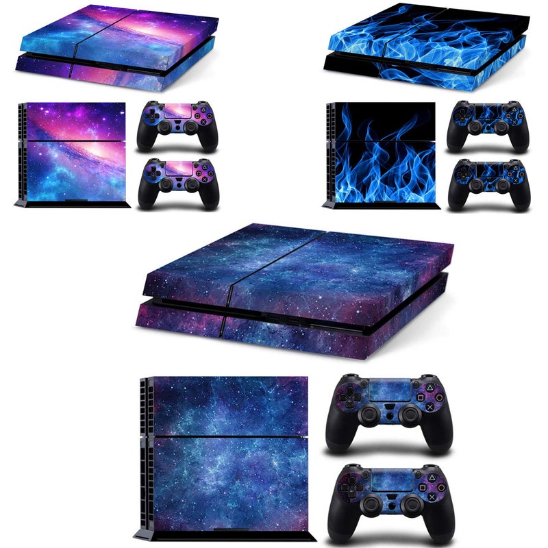 Asokex Ps4 Stickers Full Body Vinyl Skin Decal Cover for PlayStation 4 Console Controllers (with 4pcs Led Lightbar Stickers)(PS4 Console (Blue Starry Sky)) - Image 4